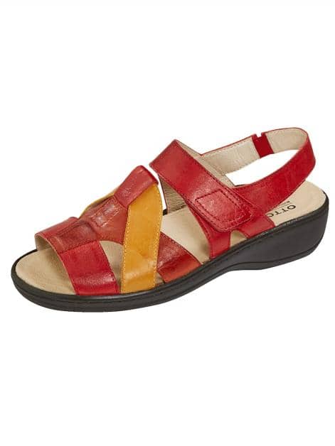 Sandale mit verstellbarem Klettverschluss Rot | 36 | H