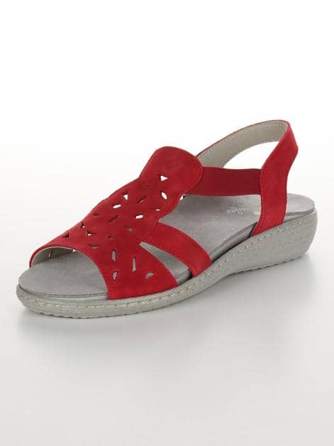 Sandale mit seitlichen Elastikeinsätzen Rot | 36 | G